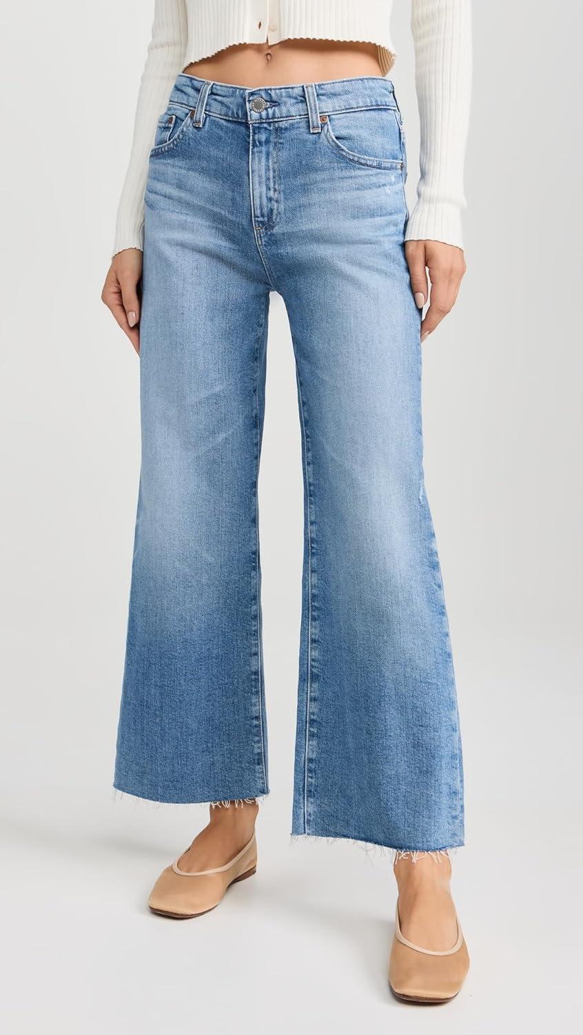 imageAG Adriano Goldschmied Womens Saige Wide Leg Crop Jeans18 Years Oslo