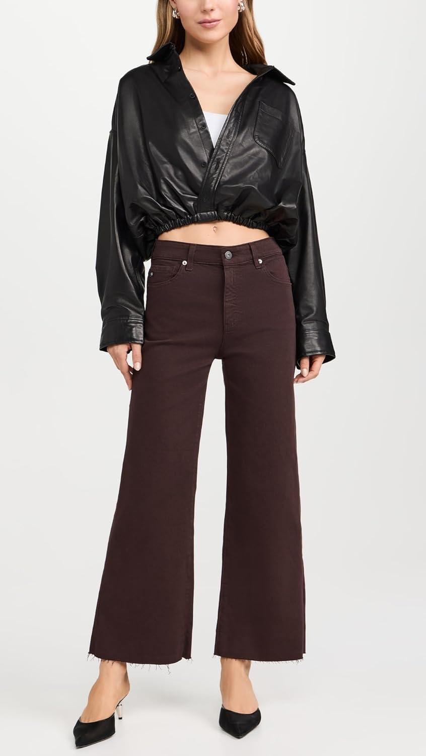 imageAG Adriano Goldschmied Womens Saige Wide Leg Crop JeansAmaretto Noir