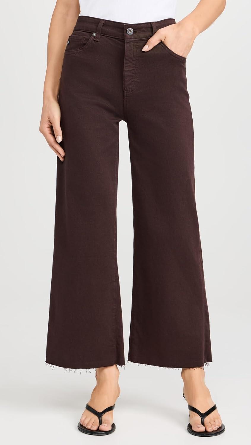 imageAG Adriano Goldschmied Womens Saige Wide Leg Crop JeansAmaretto Noir