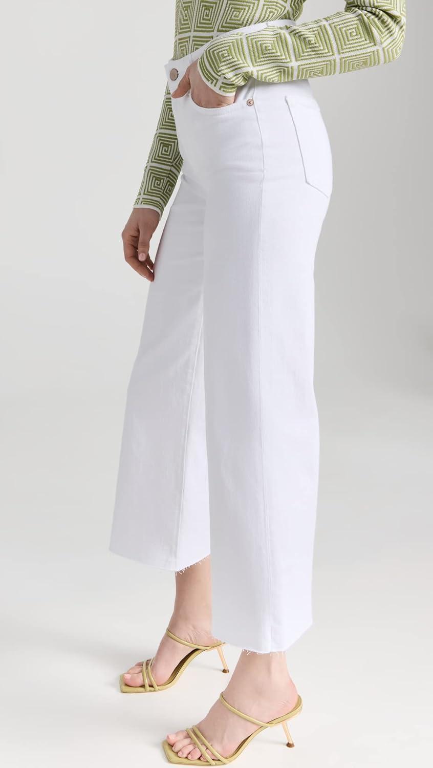 imageAG Adriano Goldschmied Womens Saige Wide Leg Crop JeansModern White