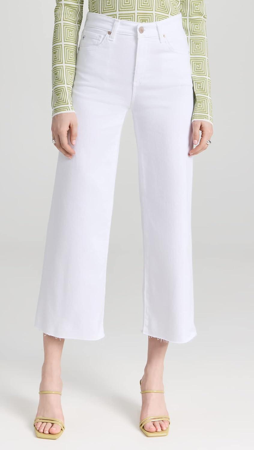 imageAG Adriano Goldschmied Womens Saige Wide Leg Crop JeansModern White