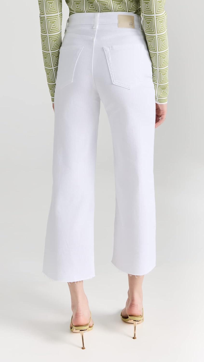 imageAG Adriano Goldschmied Womens Saige Wide Leg Crop JeansModern White