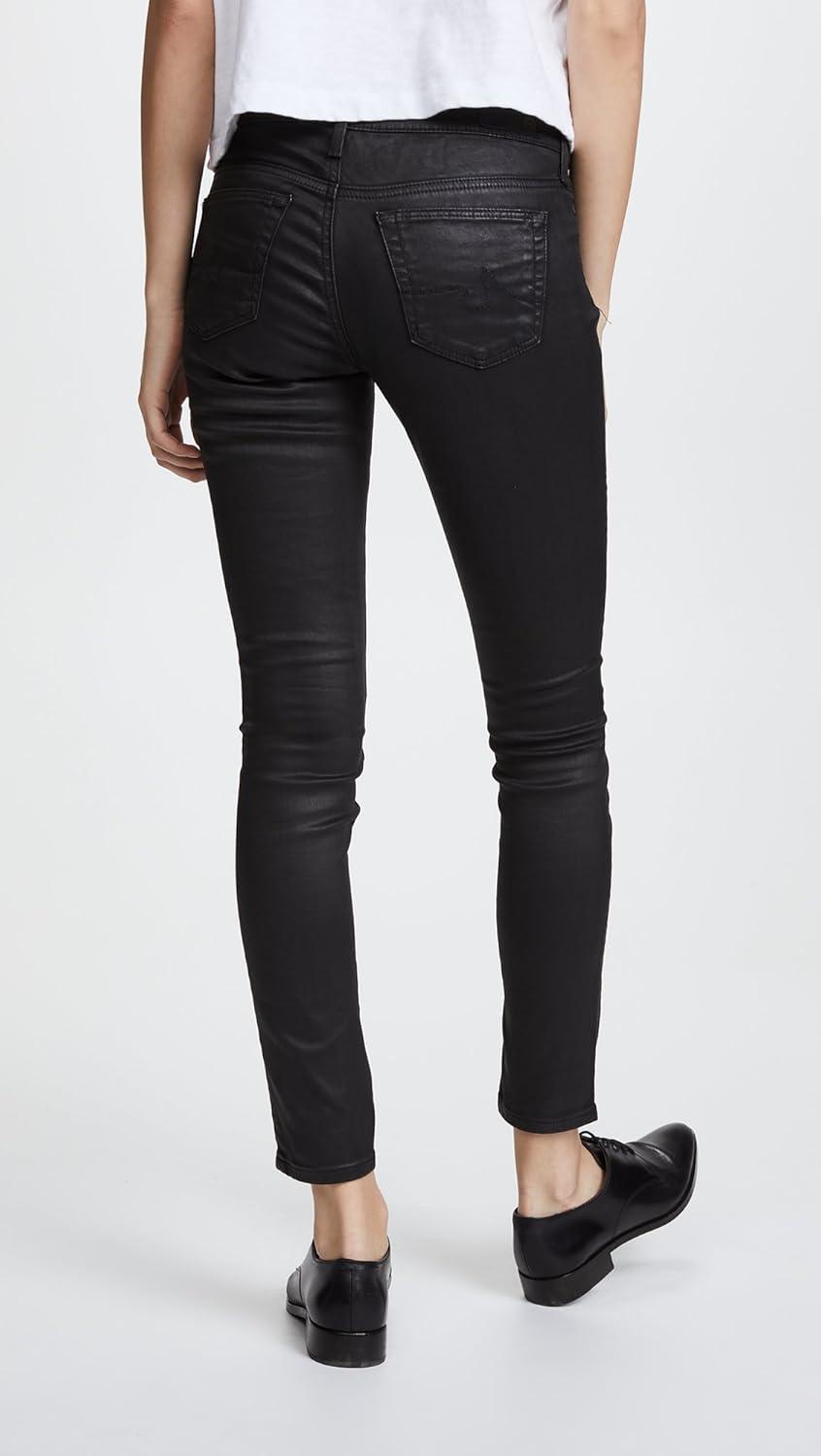 imageAG Adriano Goldschmied Womens The Legging Ankle JeanVintage Leatherette Light Black