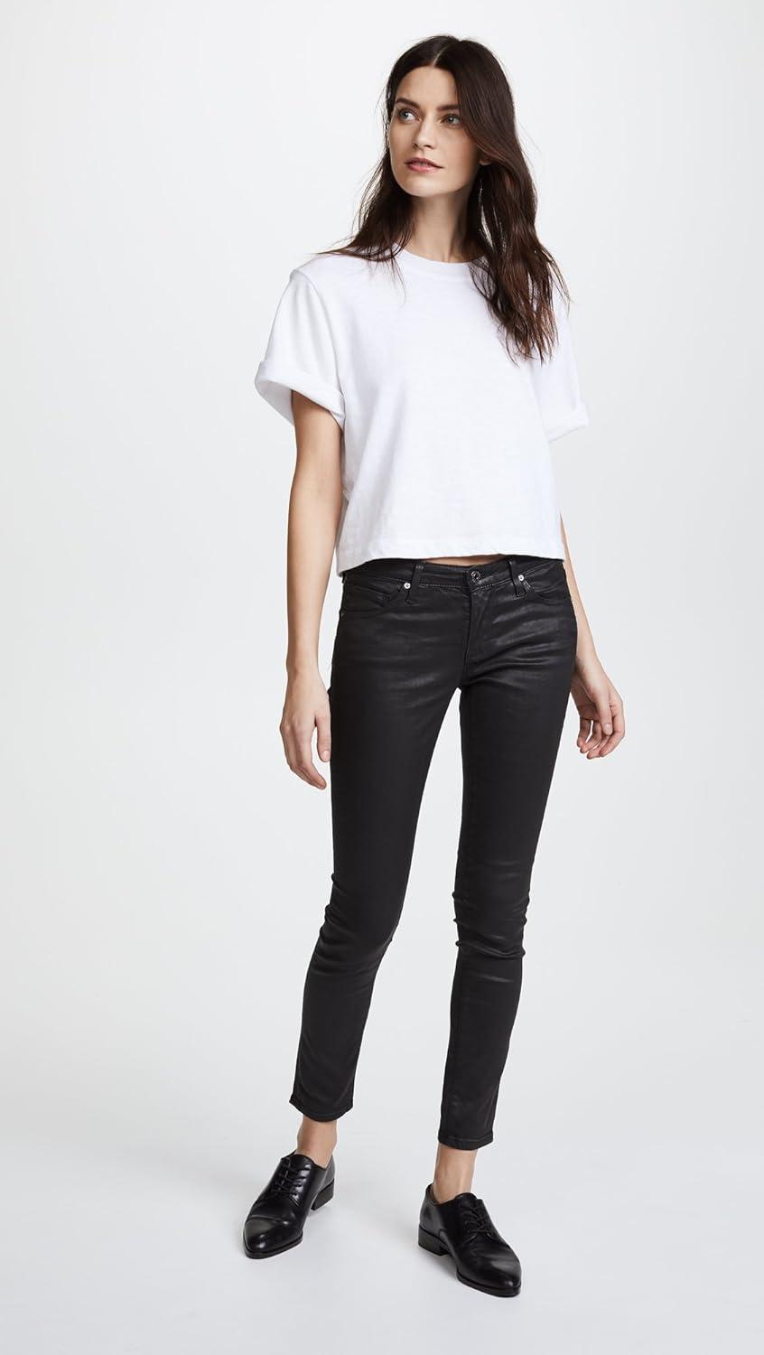 imageAG Adriano Goldschmied Womens The Legging Ankle JeanVintage Leatherette Light Black