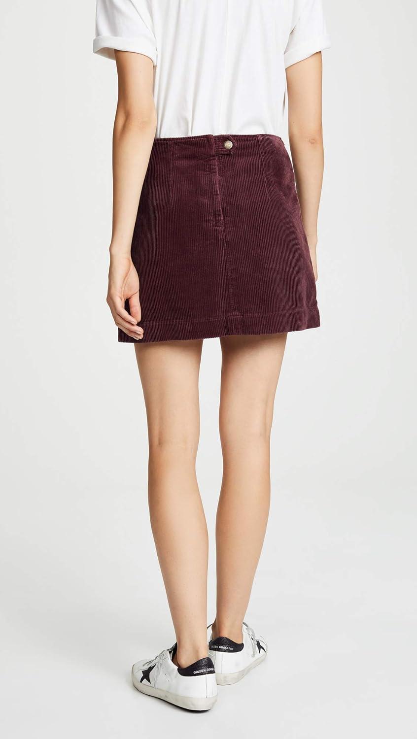 imageAG Adriano Goldschmied Womens Wide Wale Cord Bernadette SkirtRich Carmine