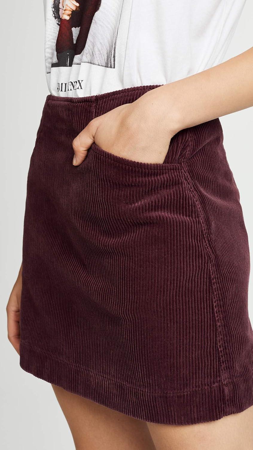 imageAG Adriano Goldschmied Womens Wide Wale Cord Bernadette SkirtRich Carmine