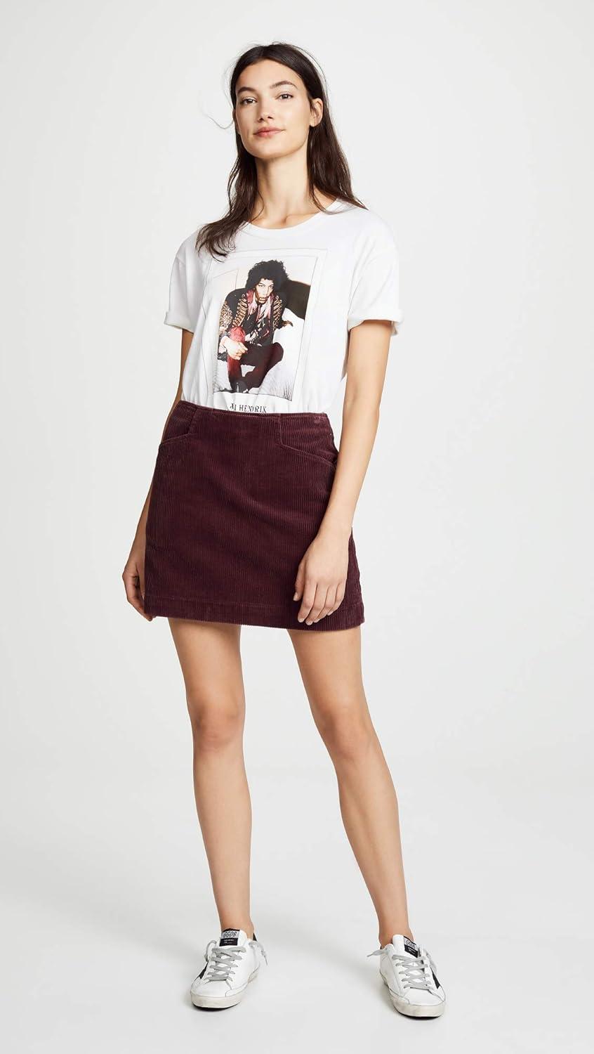 imageAG Adriano Goldschmied Womens Wide Wale Cord Bernadette SkirtRich Carmine