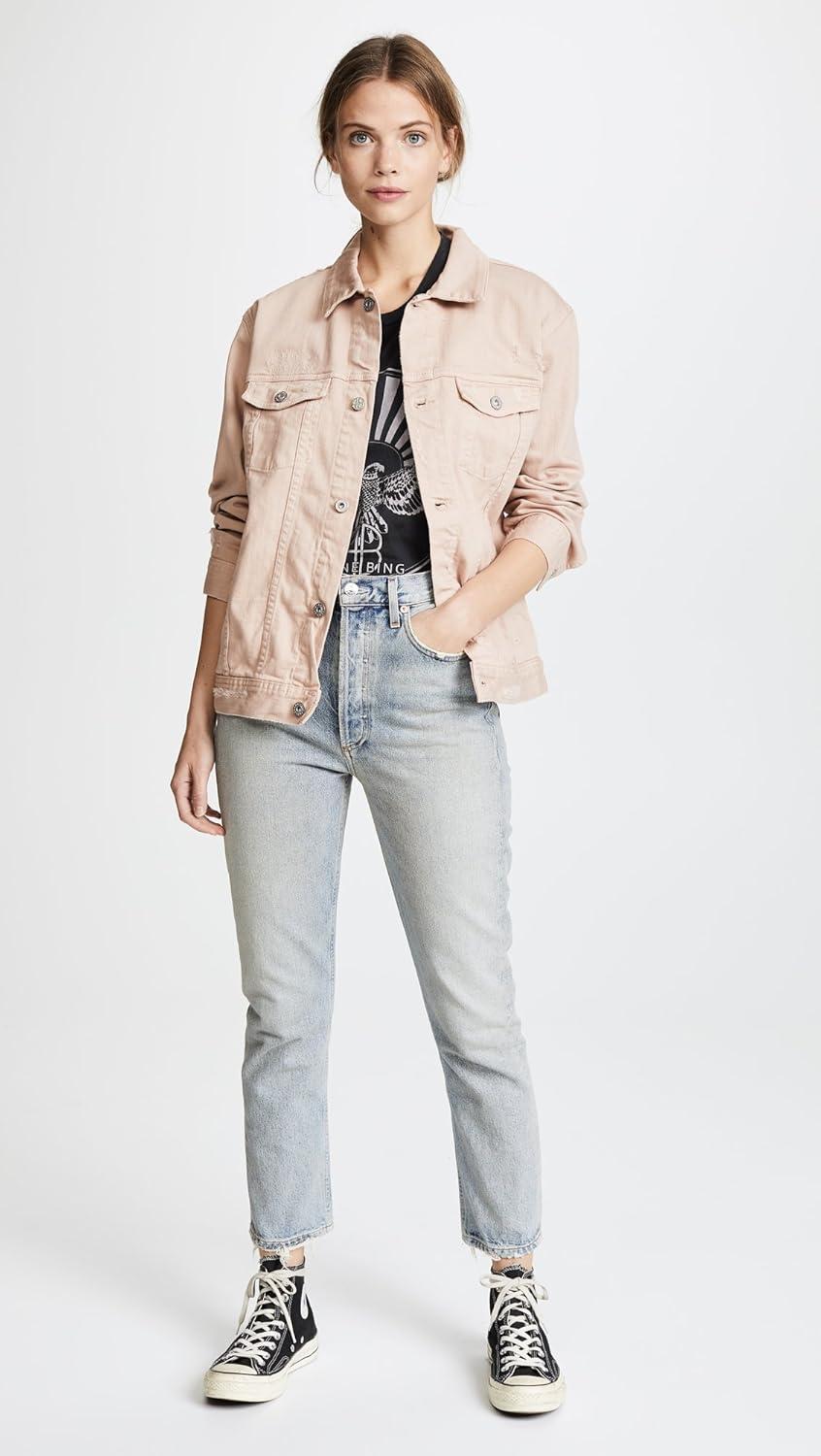 imageAG Adriano Goldschmied womens The Nancy Denim JacketYears Weathered Rosy Rouge