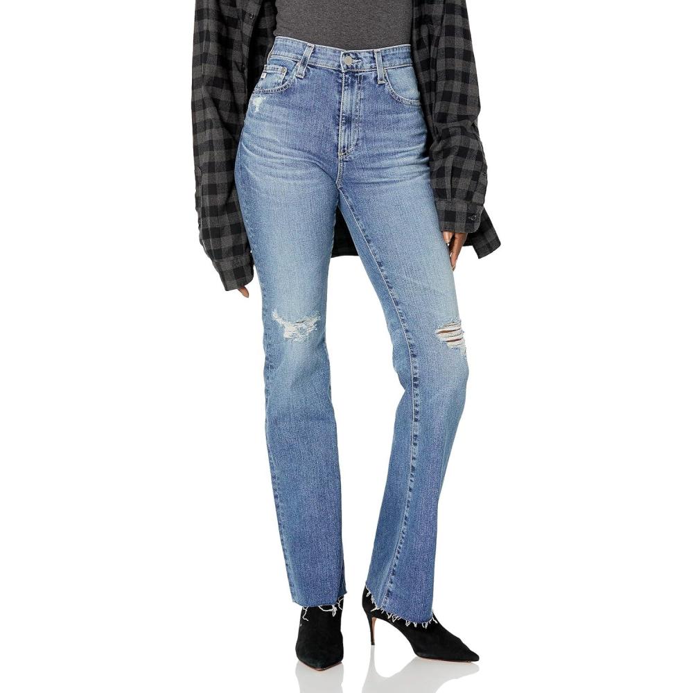 imageAG Adriano Goldschmied Womens Alexxis Vintage High Rise Boot Cut Jean17 Years Lagoon Destructed