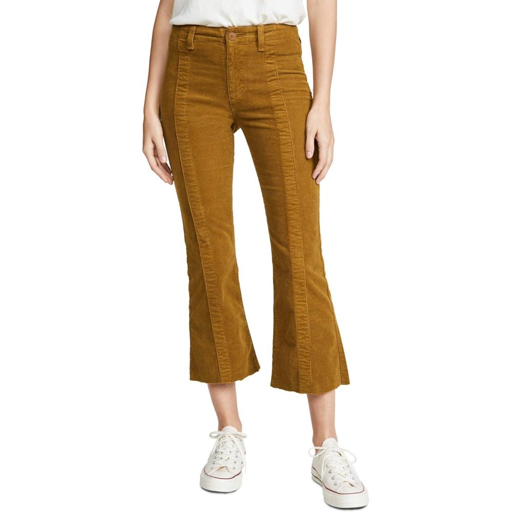 imageAG Adriano Goldschmied Womens Corduroy Panelled Quinne CropMustard Gold