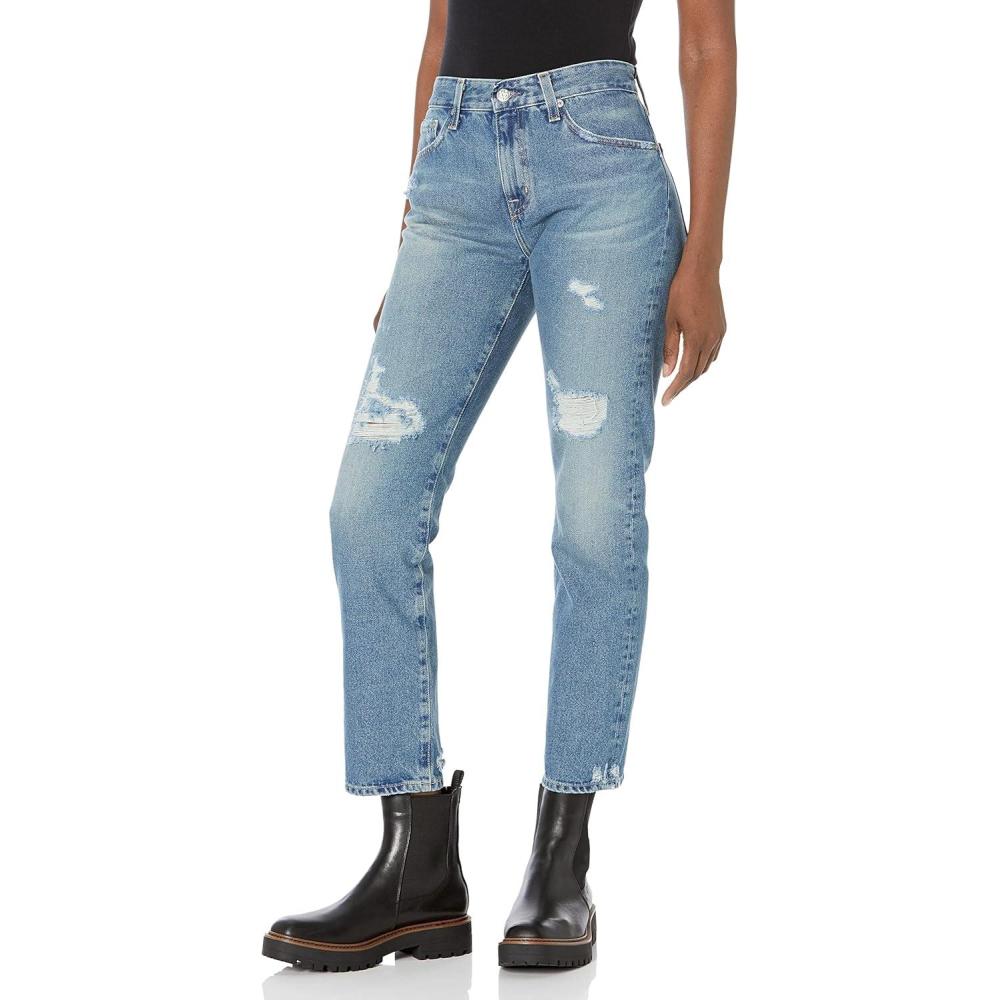 imageAG Adriano Goldschmied Womens ExBoyfriend Jeans19 Years Reunion Destructed