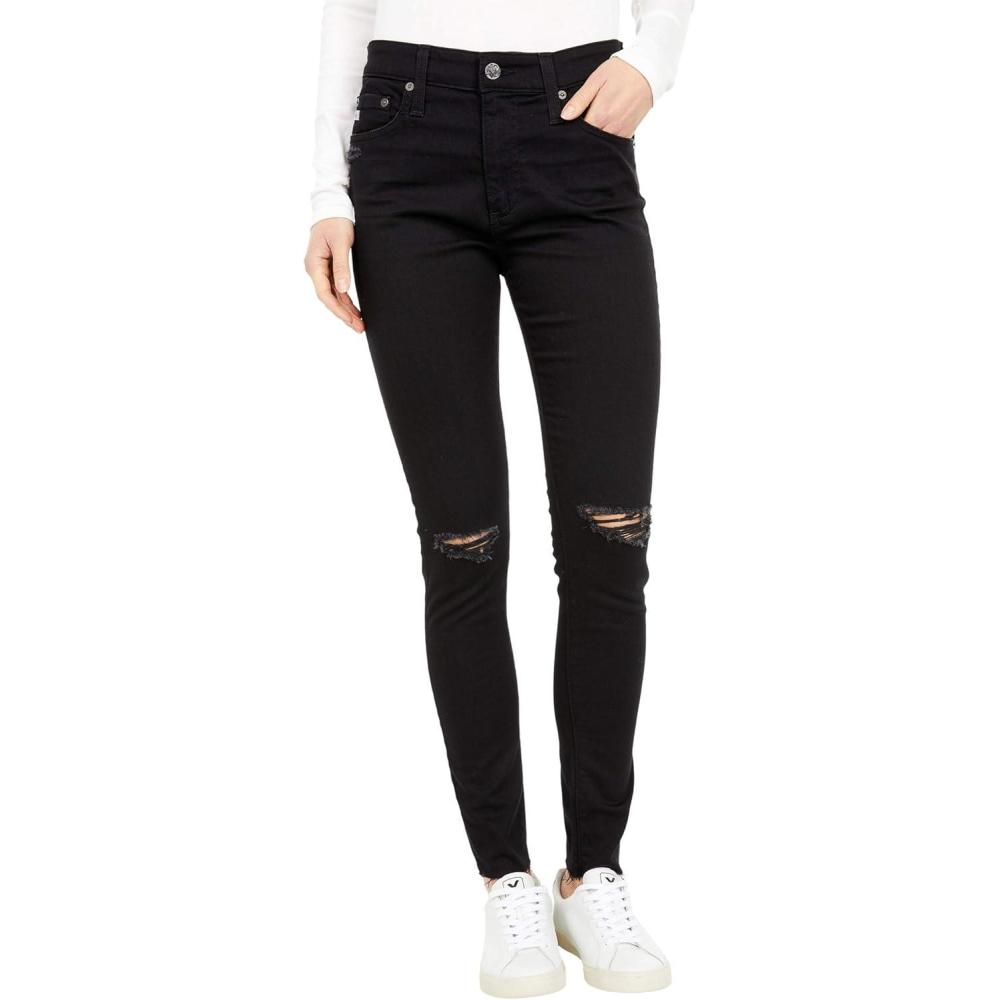 imageAG Adriano Goldschmied Womens Farrah High Rise Skinny Ankle Jeans1yr Midnight Black Destructed