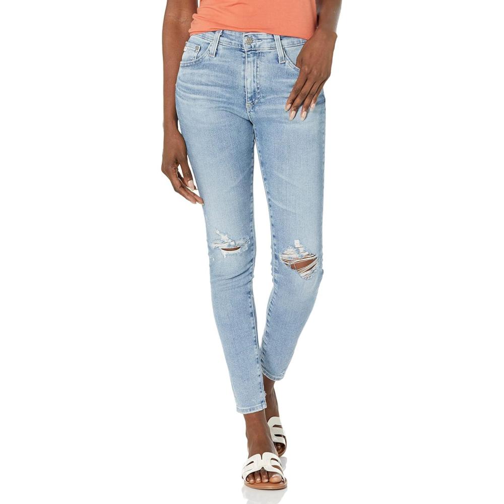 imageAG Adriano Goldschmied Womens Farrah High Rise Skinny Ankle Jeans20 Years Undertow Destructed