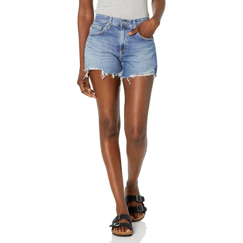 imageAG Adriano Goldschmied Womens Hailey High Rise Cut Off Short17 Years Lagoon