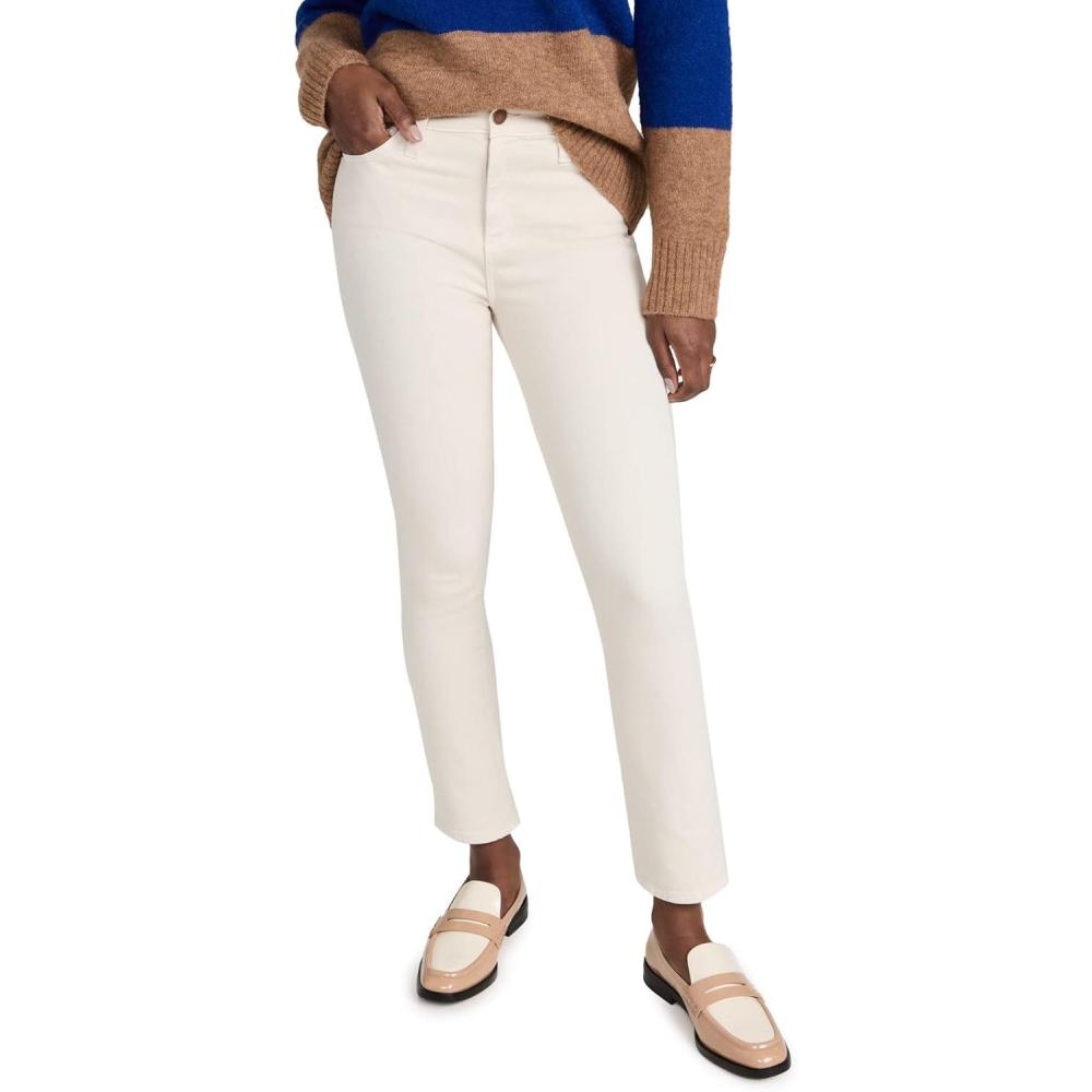 imageAG Adriano Goldschmied Womens Mari High Rise Slim Straight Crop PantWhite Cream
