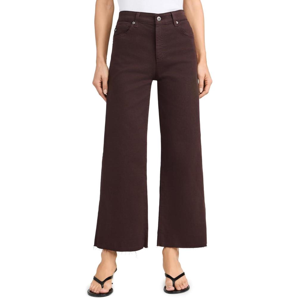 imageAG Adriano Goldschmied Womens Saige Wide Leg Crop JeansAmaretto Noir