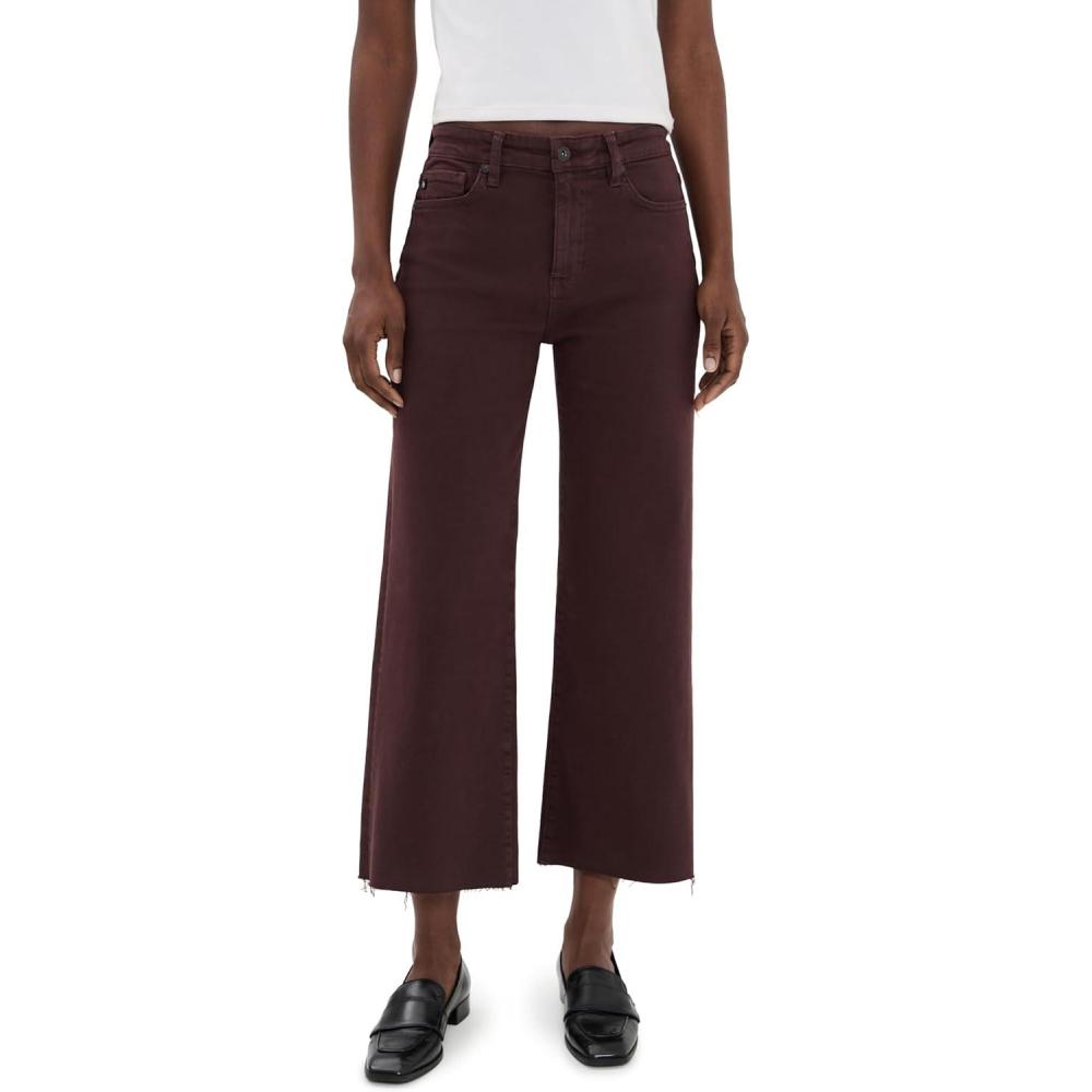 imageAG Adriano Goldschmied Womens Saige Wide Leg Crop JeansCoffee Bean