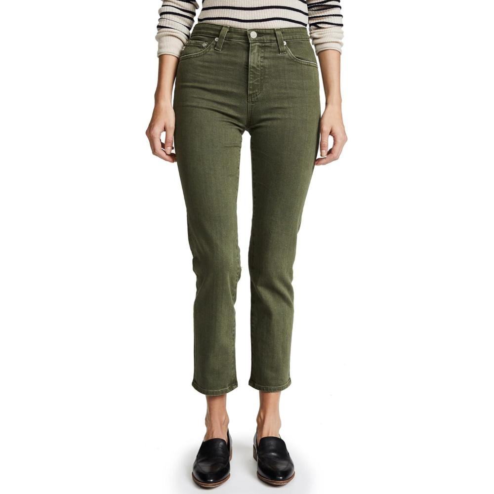 imageAG Adriano Goldschmied Womens The Isabelle High Rise Straight JeanYear Sulfur Desert Pine