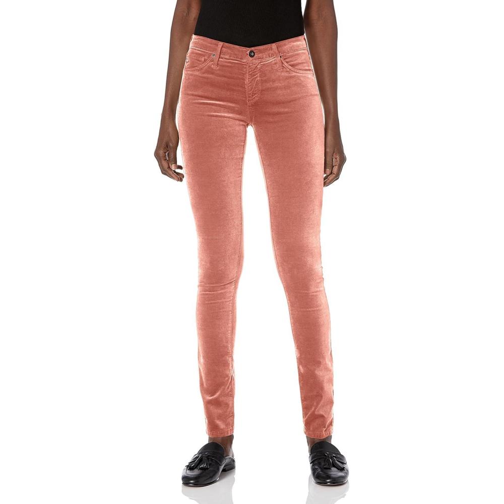 imageAG Adriano Goldschmied Womens The Legging Skinny Opulent Stretch VelveteenRose Gold
