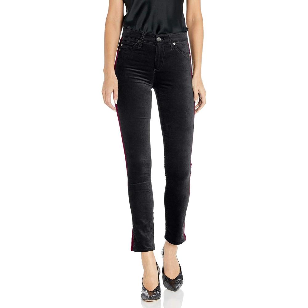 imageAG Adriano Goldschmied Womens Velvet Mari Tuxedo StripeSuper Black
