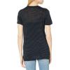 AG Adriano Goldschmied Women’s Gray Boy Tee(White Paint Splatter/Covert Blue Mini Stripe)