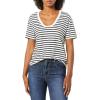 AG Adriano Goldschmied Women’s Striped Henson Tee(True White/True Black Stripe)
