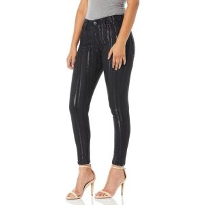 AG Adriano Goldschmied Women’s Farrah High Rise Skinny Ankle Jeans(Gunmetal Metallic Stripe)