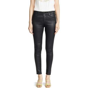 AG Adriano Goldschmied Women’s Farrah High-Rise Skinny Fit Ankle Pant(Leatherette Super Black)