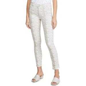 AG Adriano Goldschmied Women’s Prima Mid-Rise Cigarette Leg Skinny Fit Ankle Pant(Silk Python Ivory Dust)