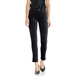 AG Adriano Goldschmied Women’s Velvet Mari Tuxedo Stripe(Super Black)