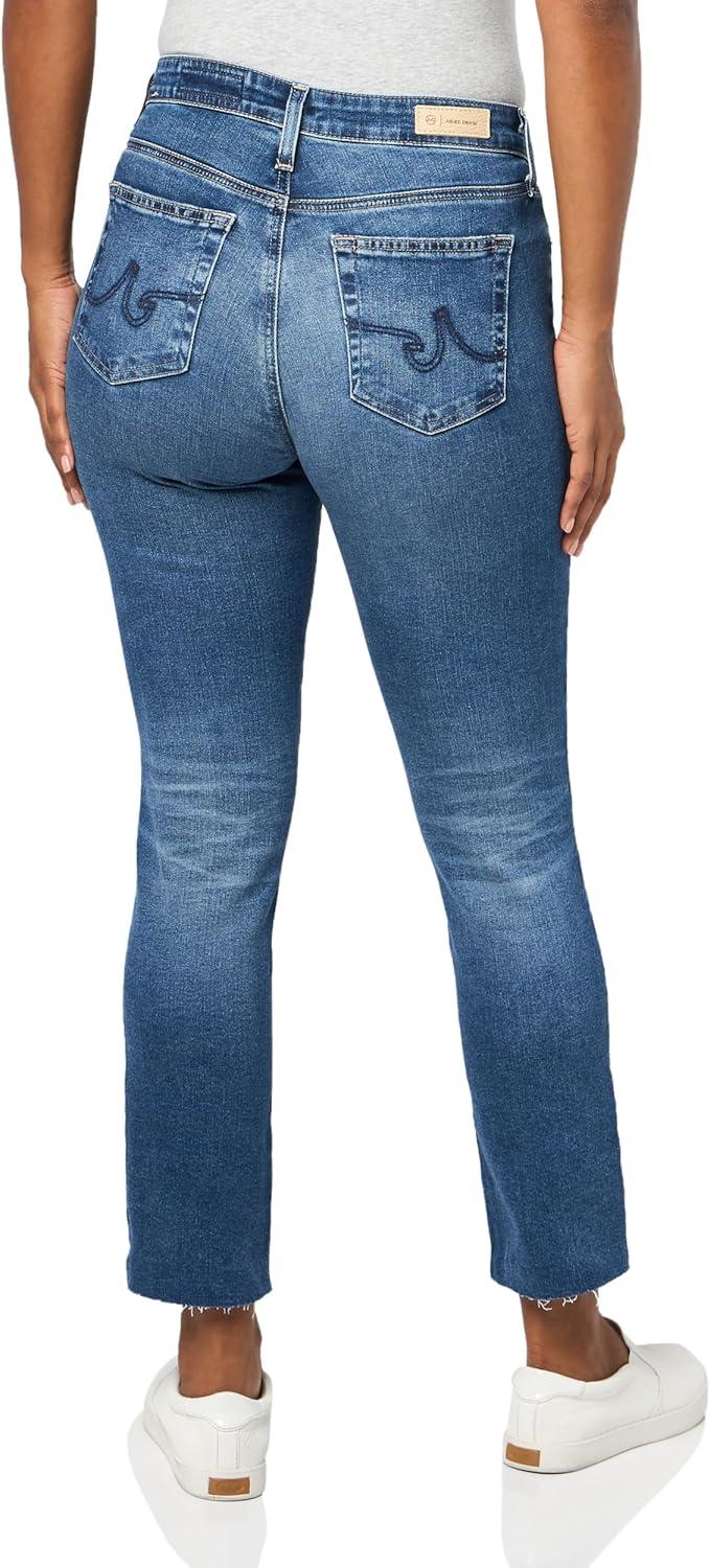 imageAG Adriano Goldschmied Womens Mari High Rise Slim Straight Crop Jean14 Years Pasadena