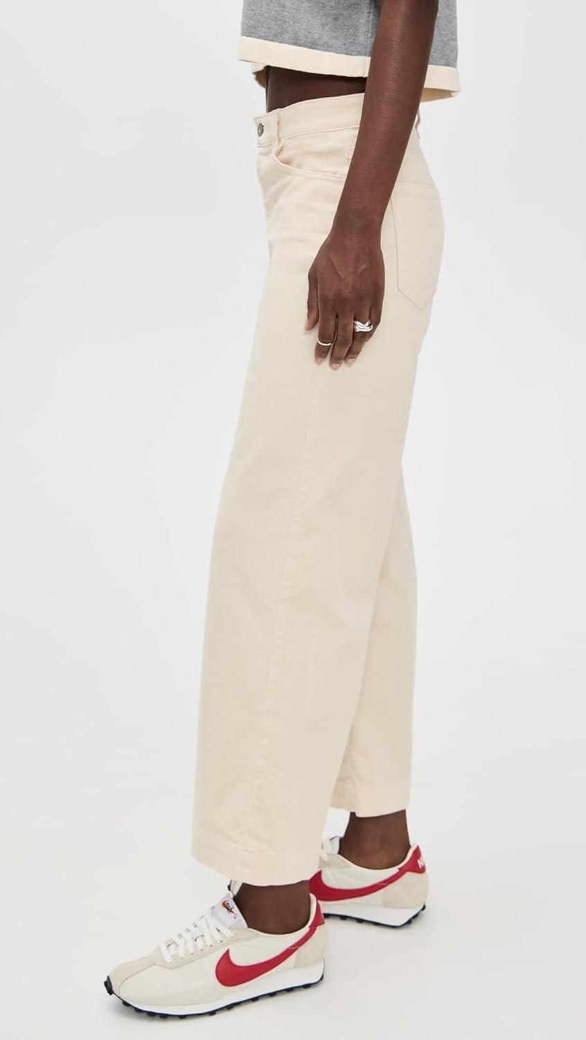 imageAG Adriano Goldschmied Womens Saige Wide Leg Cropped Corduroy JeansOpal Stone