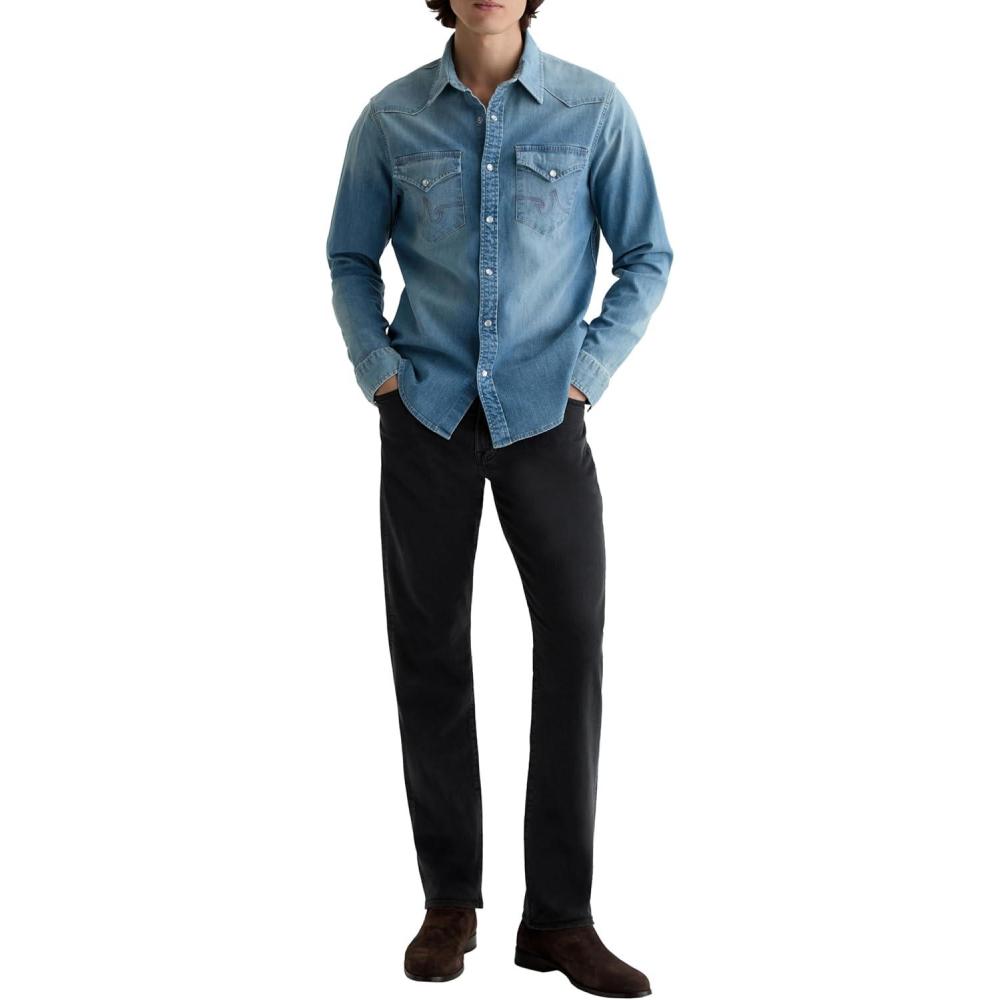 imageAG Jeans Mens Everett Slim Straight PantSulfur Antique Black