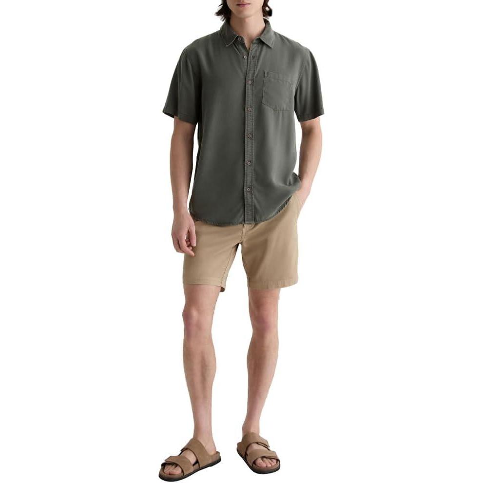 imageAG Adriano Goldschmied Mens Oliver Drawstring Shorts 75Caf Con Leche