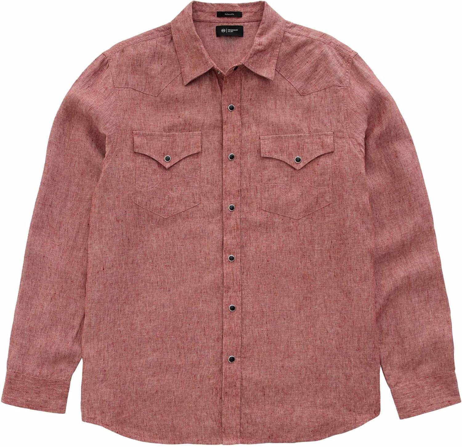 imageAG Adriano Goldschmied Mens Huston Western ShirtAdobe Clay