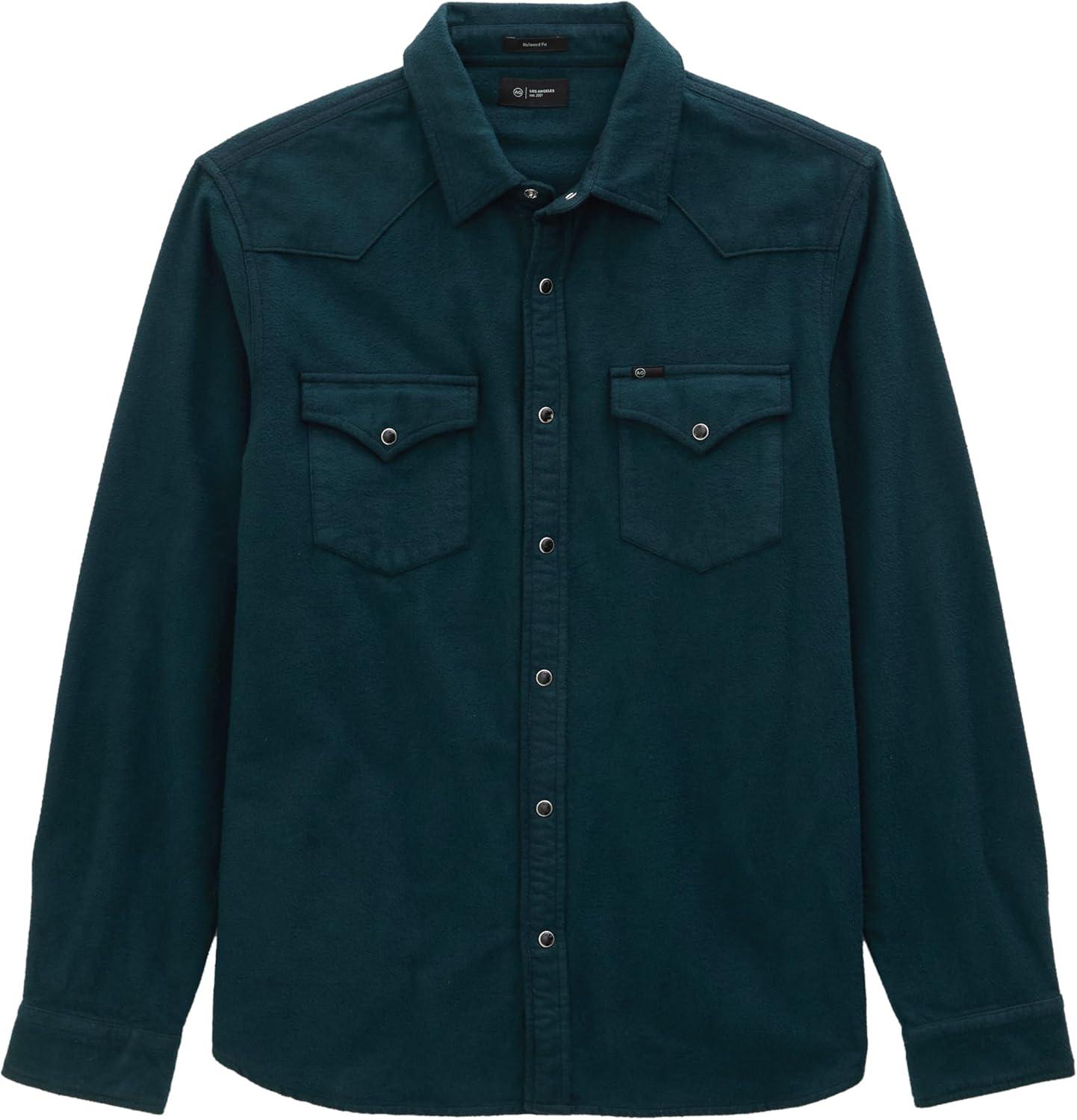 imageAG Adriano Goldschmied Mens Huston Western ShirtDeep Teal