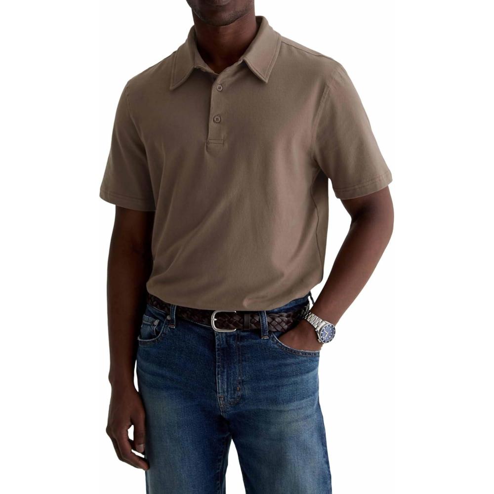 imageAG Adriano Goldschmied Mens Bryce SS PoloSoft Mushroom