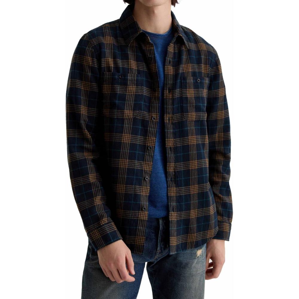 imageAG Adriano Goldschmied Mens Wayne Work ShirtDeep Navy Multi