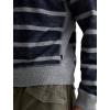 AG Adriano Goldschmied Men’s Blake Crew Sweatshirt(Navy/Grey Stripe)