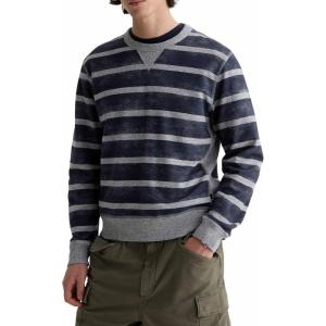 AG Adriano Goldschmied Men’s Blake Crew Sweatshirt(Navy/Grey Stripe)