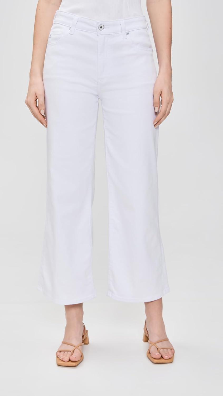 imageAG Jeans Womens Saige Wide Leg Crop JeansGallery White