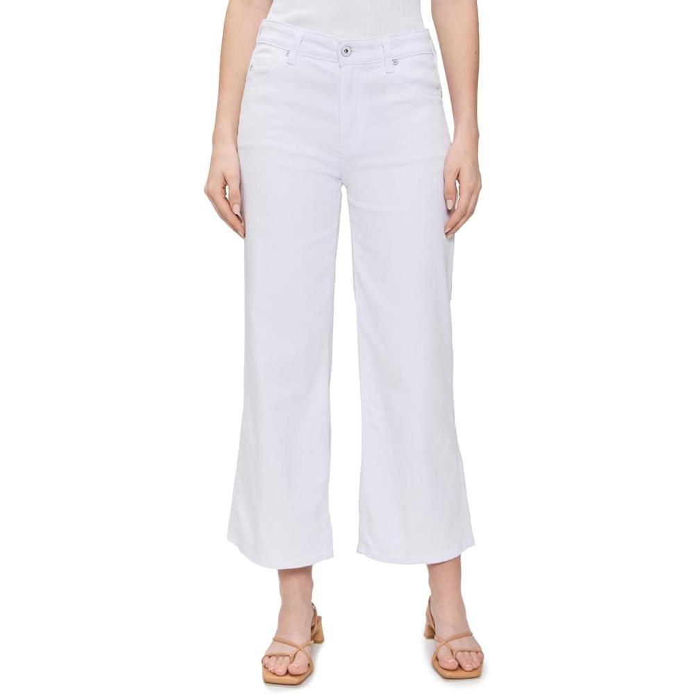 imageAG Jeans Womens Saige Wide Leg Crop JeansGallery White
