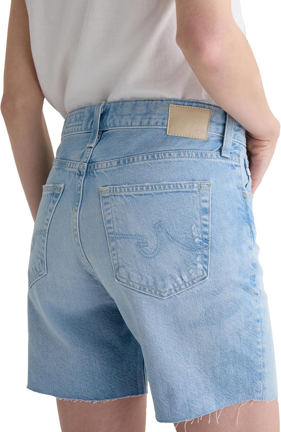 imageAG Adriano Goldschmied Womens ExBoyfriend Mid Rise Slouchy ShortAllusion Destructed