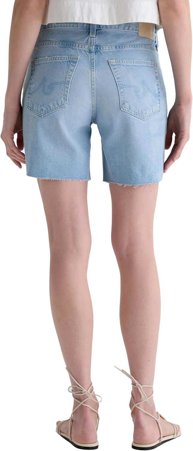 imageAG Adriano Goldschmied Womens ExBoyfriend Mid Rise Slouchy ShortAllusion Destructed