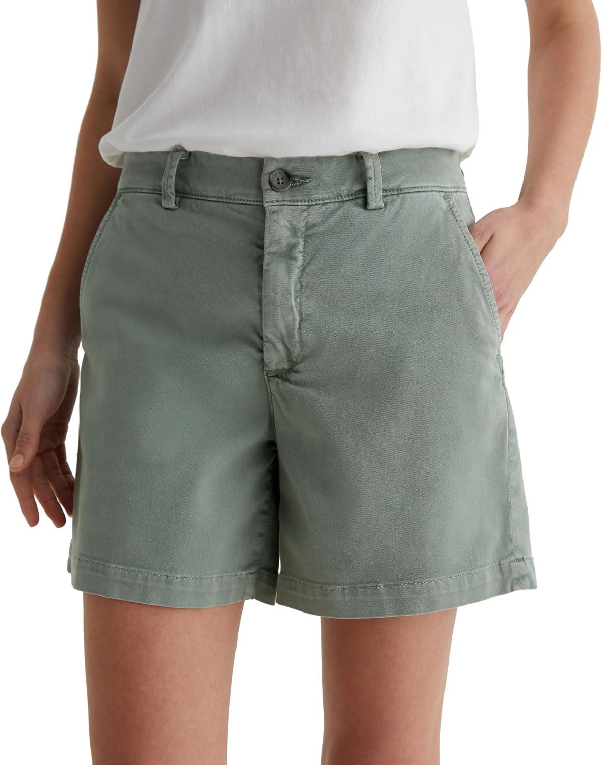 imageAG Adriano Goldschmied Womens Jude Mid Rise Chino ShortSulfur Matcha Latte