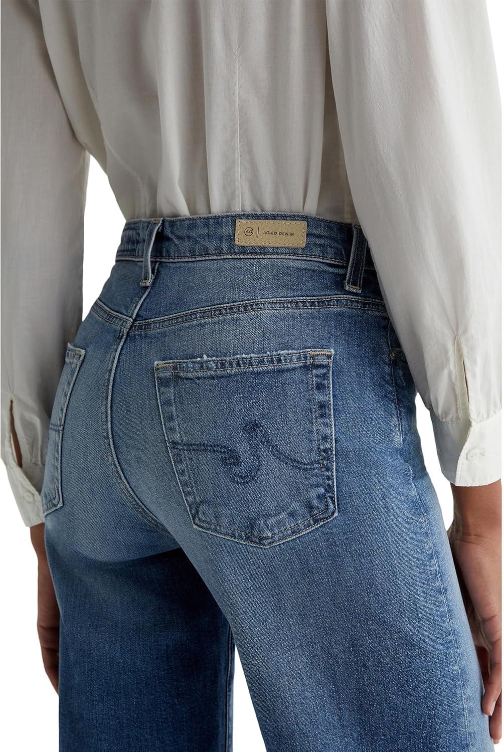 imageAG Adriano Goldschmied Womens Saige Mid Rise Wide Leg Jeans16 Years Postcard