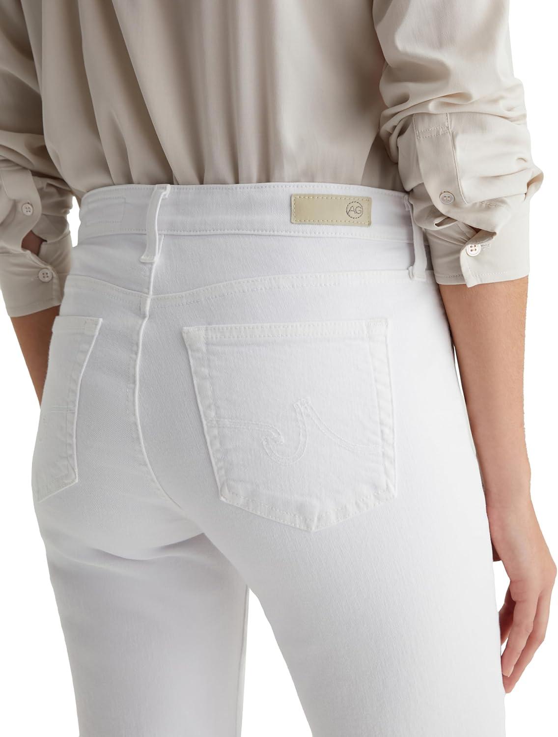 imageAG Jeans Womens Mari Mid Rise Slim Straight Crop JeanGallery White