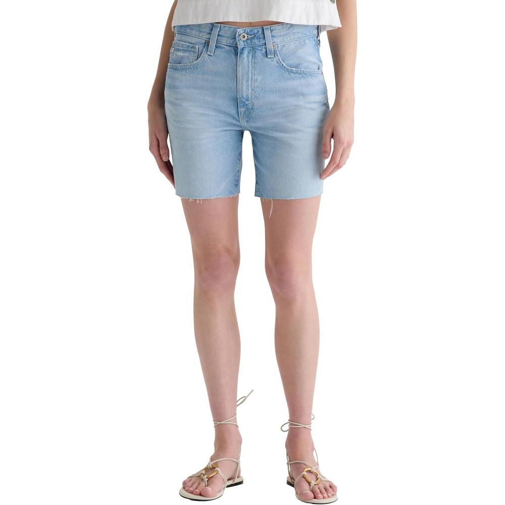 imageAG Adriano Goldschmied Womens ExBoyfriend Mid Rise Slouchy ShortAllusion Destructed