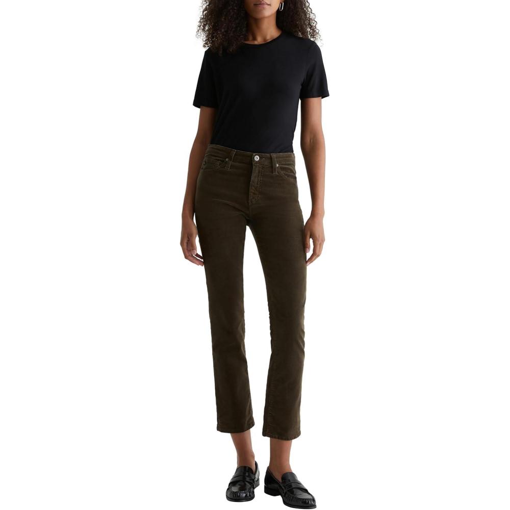 imageAG Jeans Womens Mari Mid Rise Slim Straight JeanRich Umber