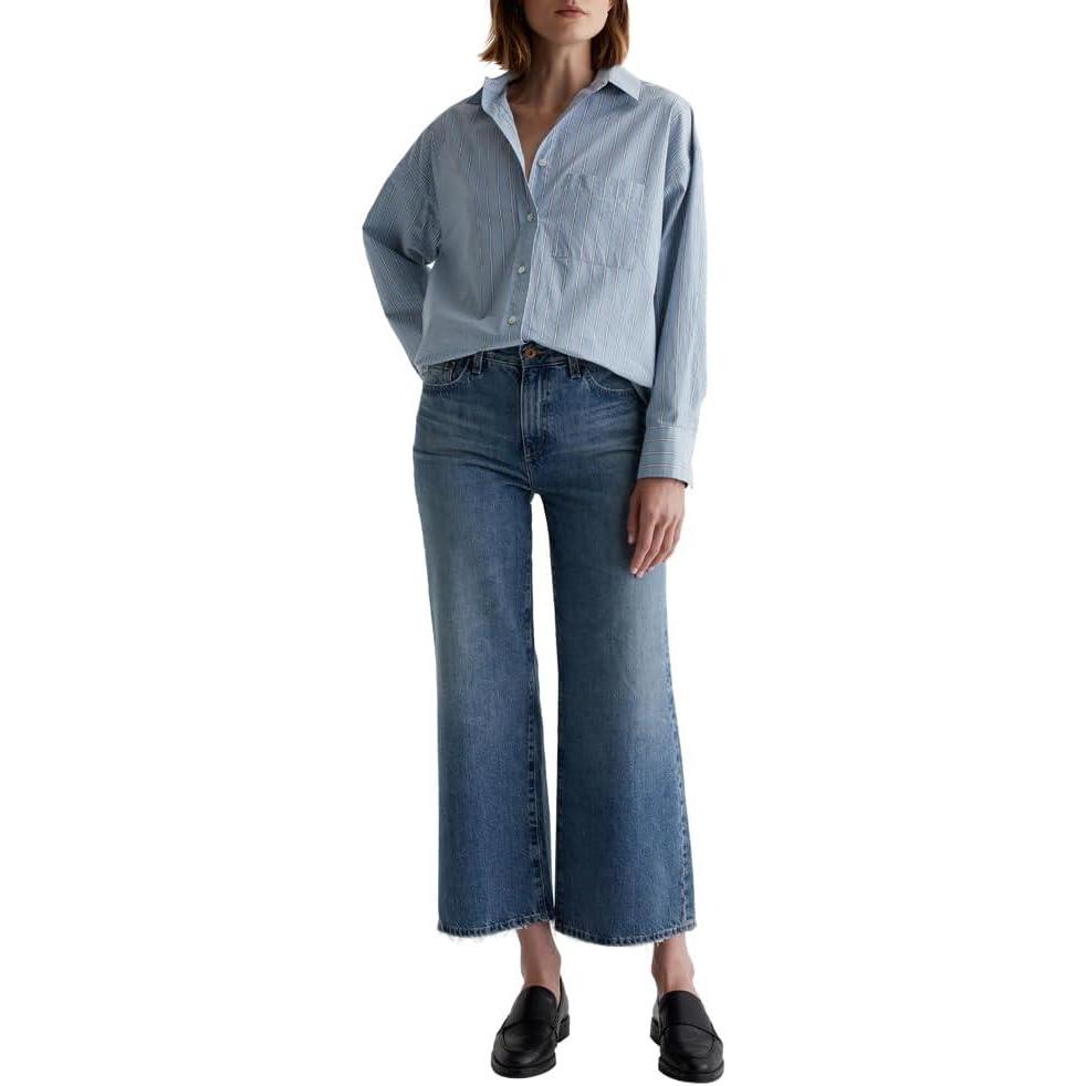 imageAG Womens Saige Mid Rise Wide Leg JeanCastlebay